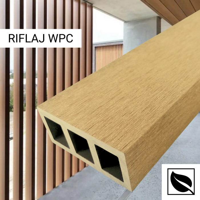 Riflaj Decorativ Wpc Lemn Compozit Bej Profil Rectangular X X X