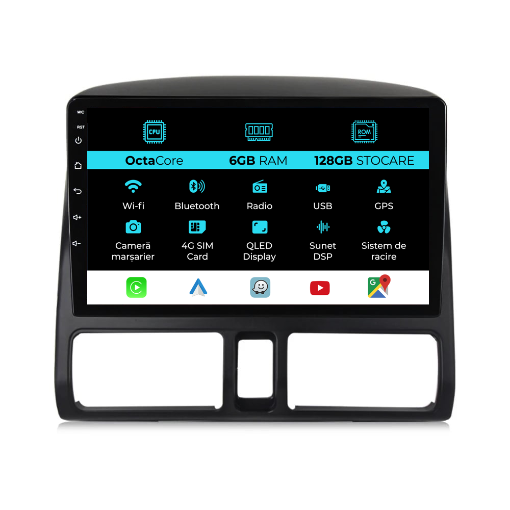 Navigație Honda CR V 2001 2006 9 CarPlay Android GPS 6GB Ram