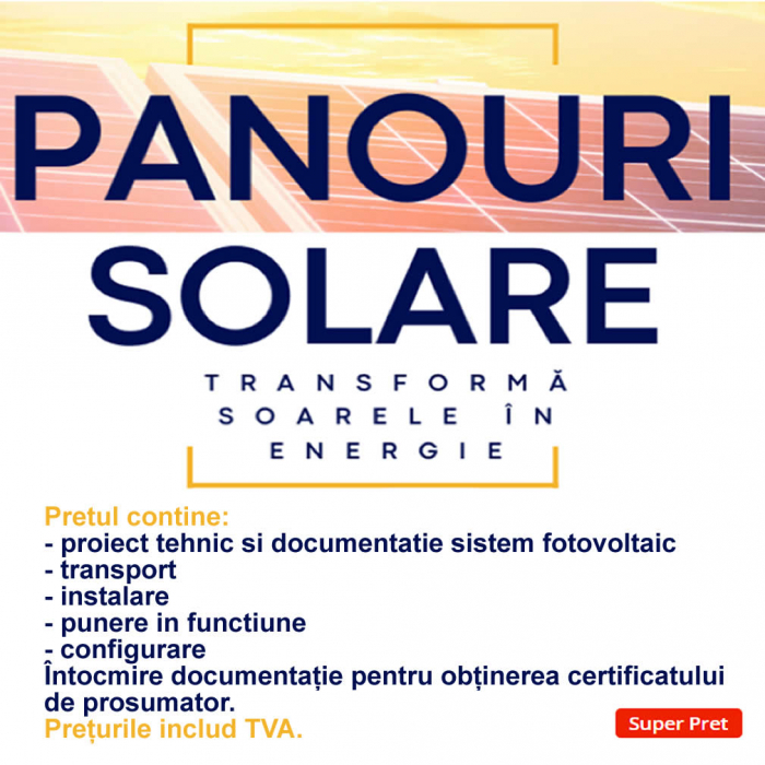 Sistem Solar Fotovoltaic 30kW Trifazat Panouri Longi Solar Inverter