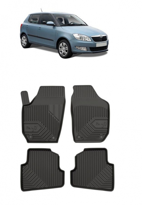 Set Covorase Auto Din Cauciuc Tavita Premium 3D Skoda Fabia 2007 2014