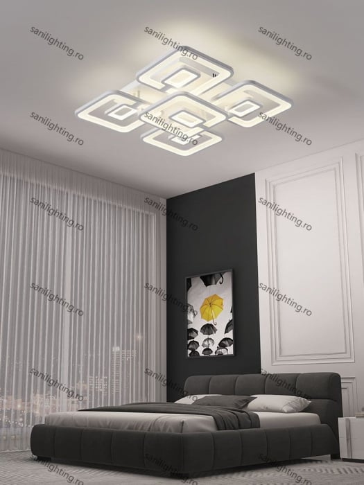 Lustra Led Patratele W W W Alba Brate Telecomanda