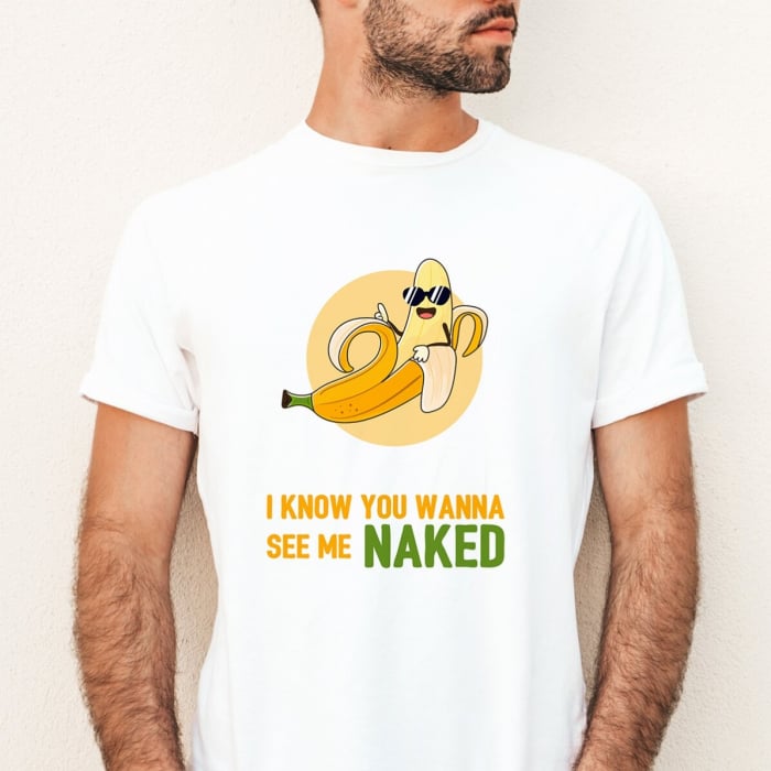 Tricou Personalizat Cu Text Naked Banana