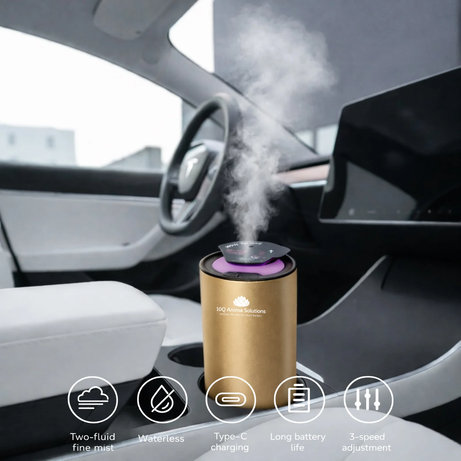 10Q AromaDrive Exclusive Gold – Aparat Profesional de Parfumare Auto Premium [2]