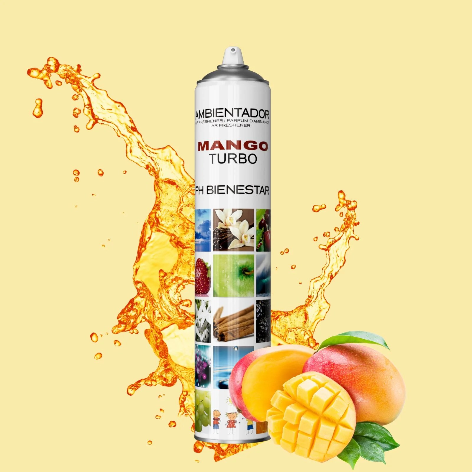 Spray odorizant profesional pentru camera Turbo Spray 750ml - Mango
