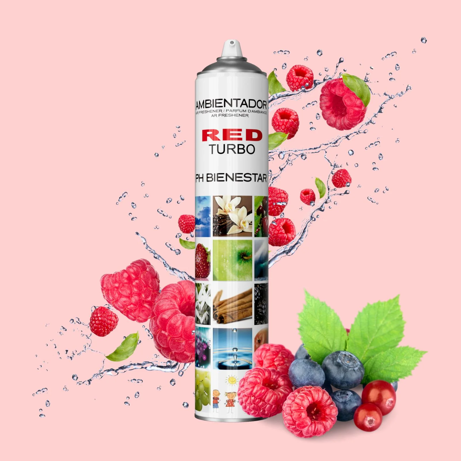Spray odorizant profesional pentru camera Turbo Spray 750ml - Red Fruits