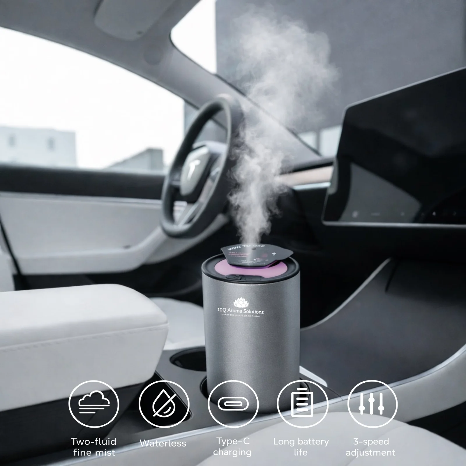 10Q AromaDrive Exclusive Silver – Aparat Profesional de Parfumare Auto Premium [1]