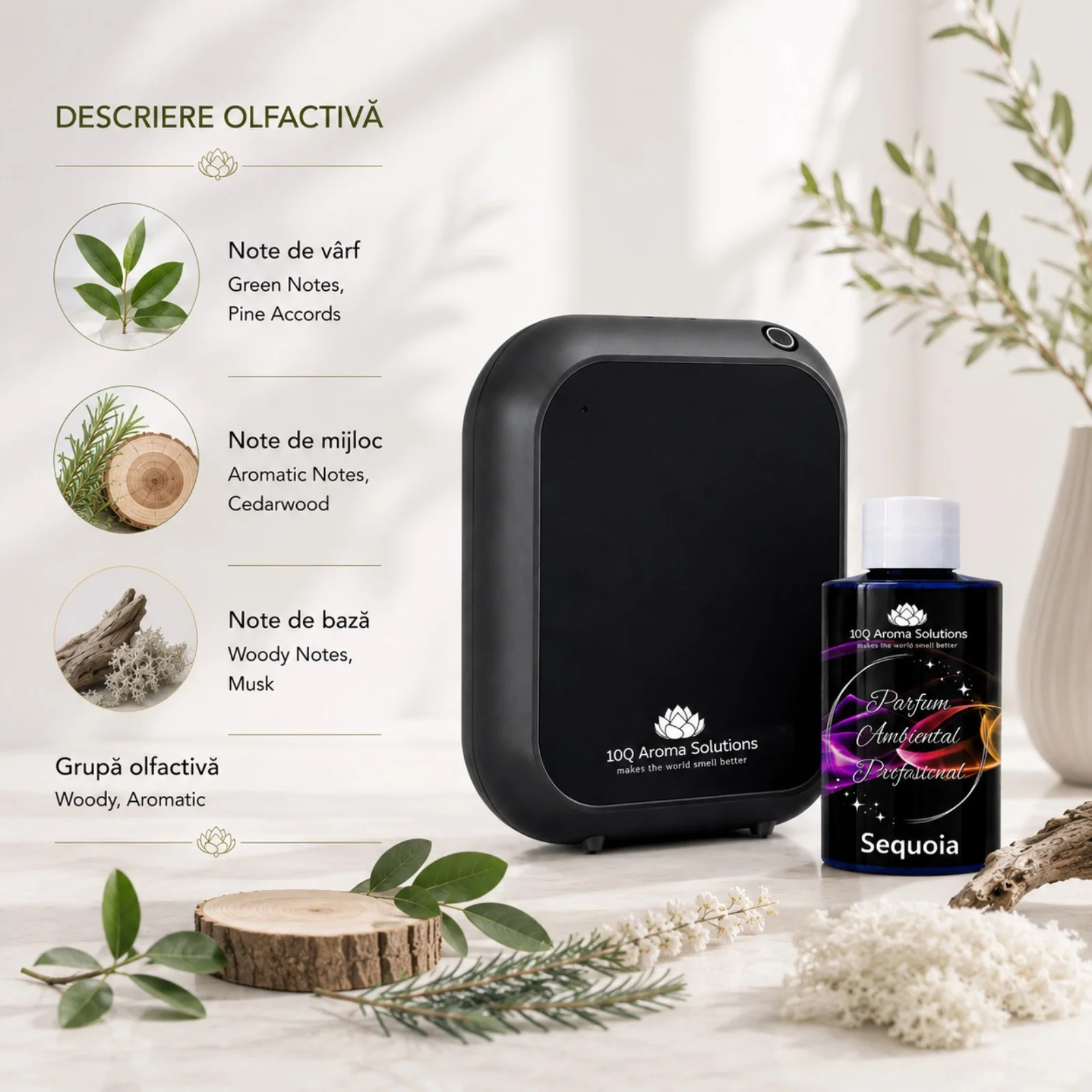 10Q Aroma Eco Plus Negru + Rezerva Parfum Ambiental Profesional 100 g [2]