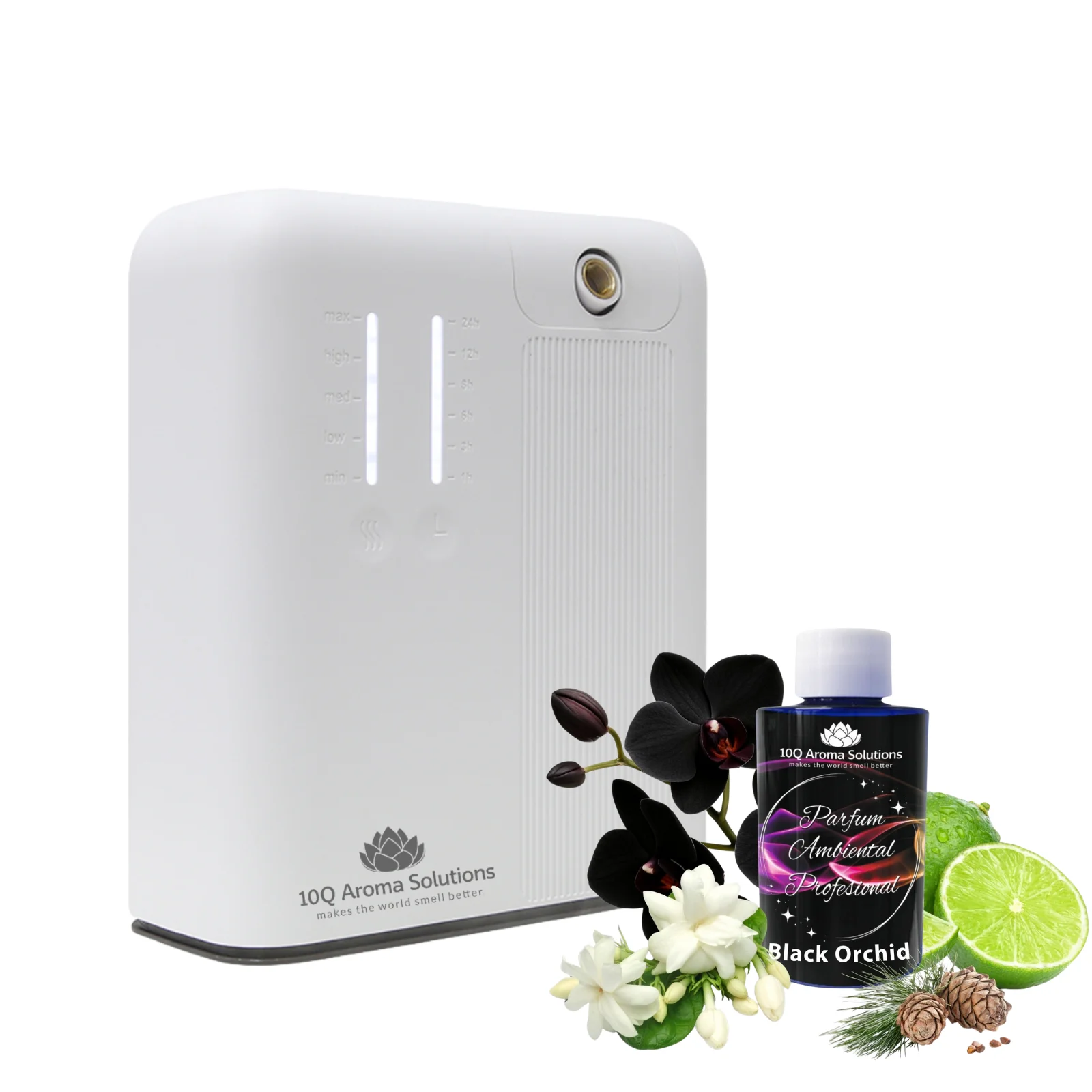 Toate Produsele - Pachet Promo – Aparat Parfumare Ambientala Profesionala 10Q Aroma Smart 400 OV3 Alb + Rezerva 100g