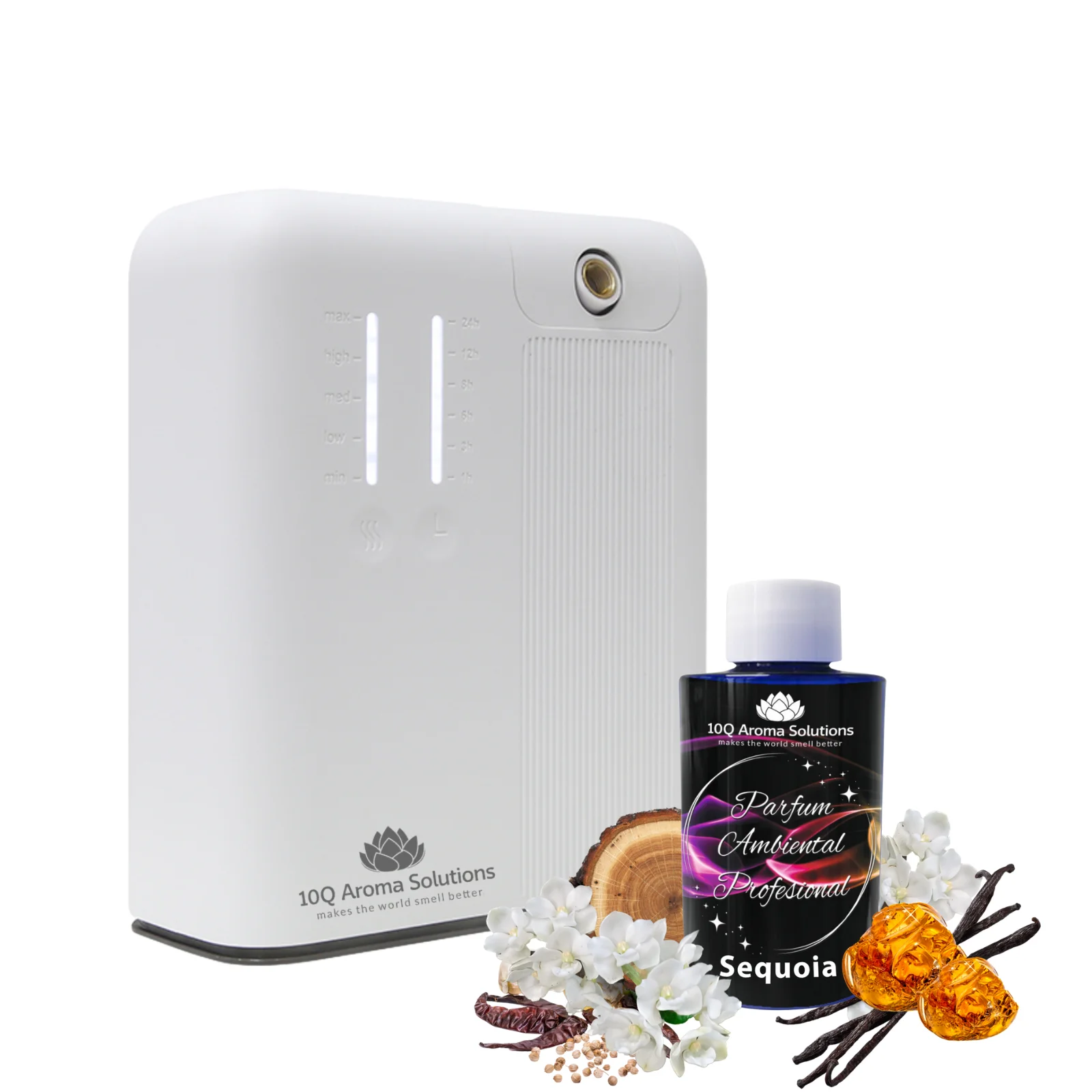 Toate Produsele - Pachet Promo – Aparat Parfumare Ambientala Profesionala 10Q Aroma Smart 400 OV3 Alb + Rezerva 100g