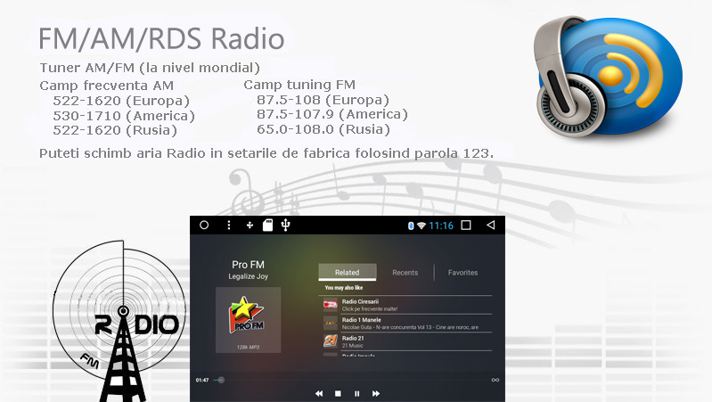 receptie radio fm pentru navigatie cu android