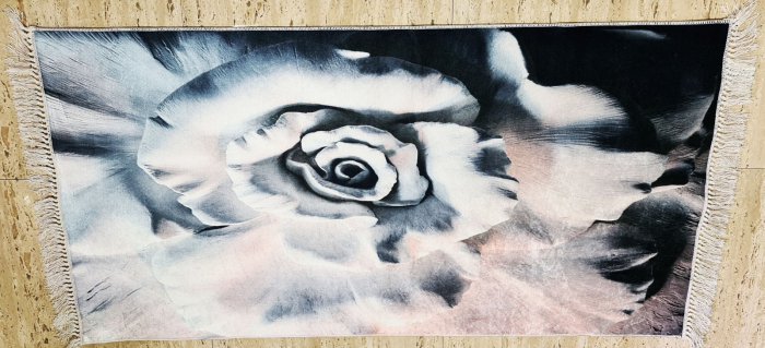 Covor cu imprimeu Floare, (CP 2) 80x150 cm, print digital, antiderapant, franjuri detasabili [1]
