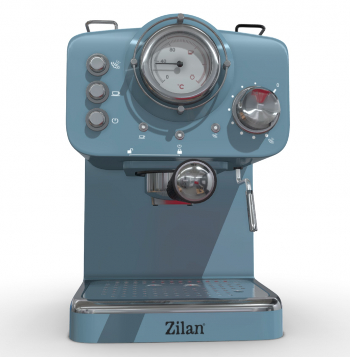 Espressor manual cafea (E 116), Albastru,15 Bar, 1.25 l, 1.100W, Design Retro [4]