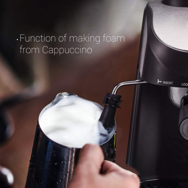 Espressor manual (E 359), Negru Dispozitiv spumare, Sistem cappuccino, Putere 800W, [7]