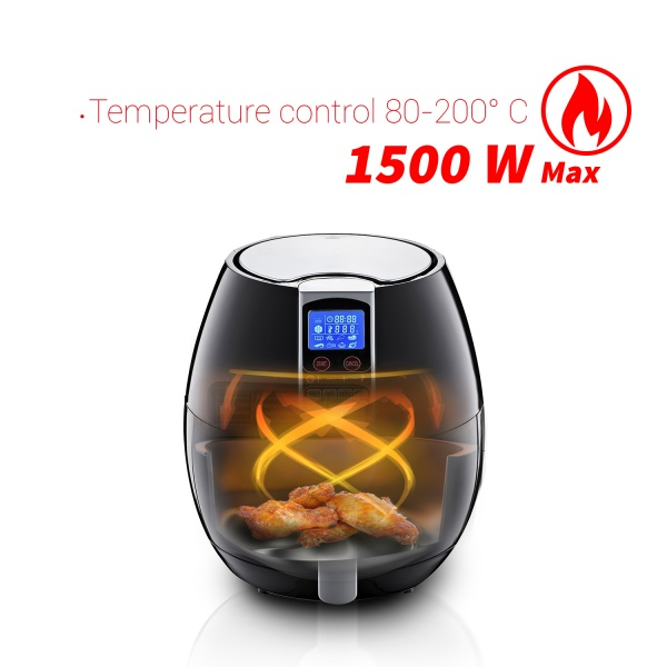 Friteuza Air Fryer Digital (E 404), Negru 1500 W, Capacitate 3,5 l, Timer 30 min, [8]