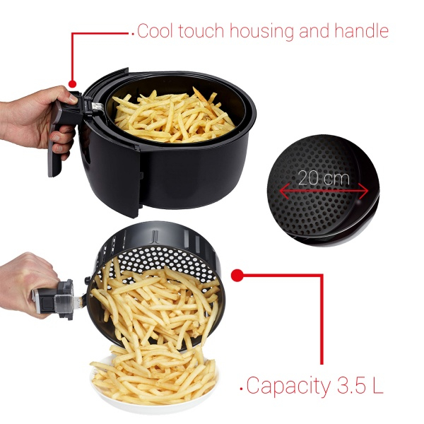 Friteuza Air Fryer Digital (E 404), Negru 1500 W, Capacitate 3,5 l, Timer 30 min, [9]
