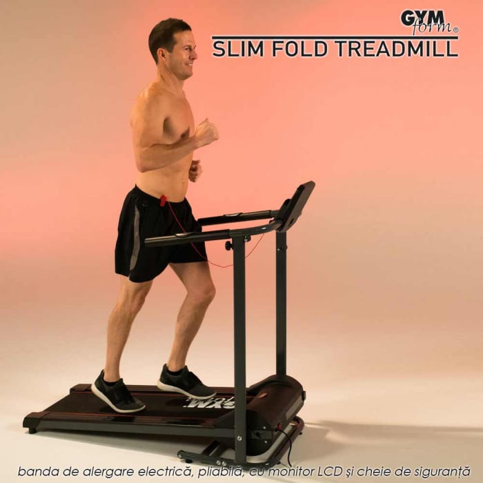 Gymform Slim Fold - banda de alergare electrica, pliabila, cu monitor LCD si cheie de siguranta [8]