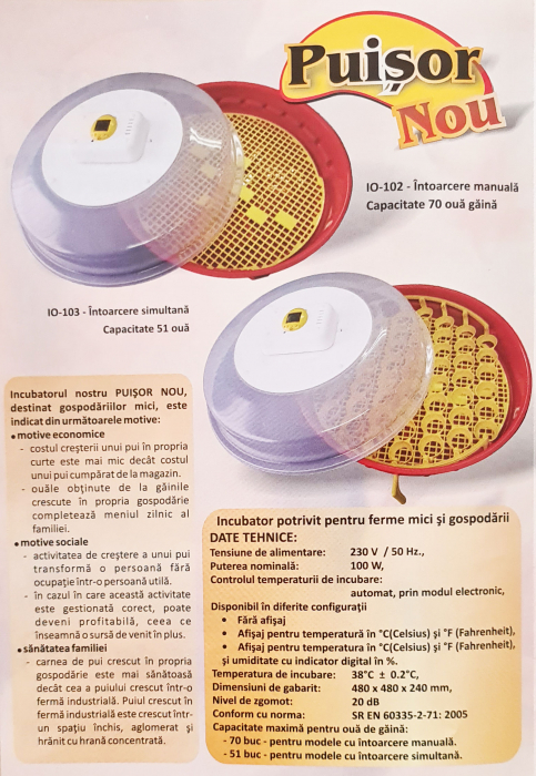 Incubator standard (E 121) cu intoarcere simultana, IO-103 [3]