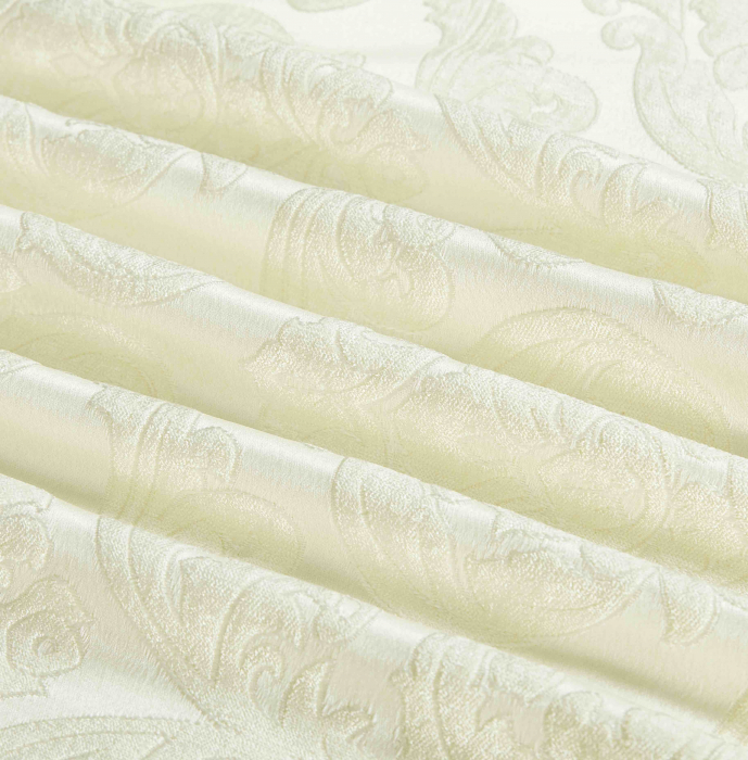 Lenjerie Jacquard (LJQ 2) cu Pilota Inclusa, Cearceaf pat cu Elastic, 7 piese, Crem [5]