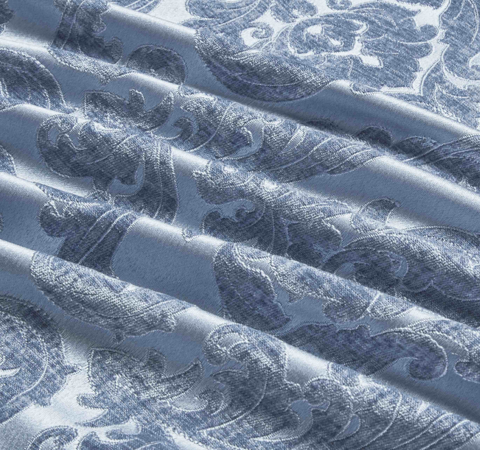 Lenjerie Jacquard (LJQ 3) cu Pilota Inclusa, Cearceaf pat cu Elastic, 7 piese, Albastru [4]