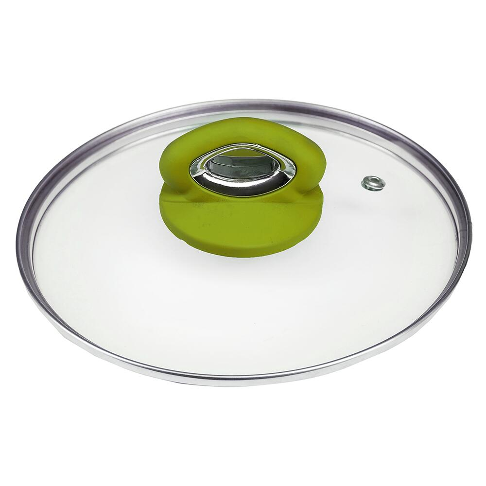 Oala ceramica cu capac si manere din silicon, alb, albastru si verde [9]