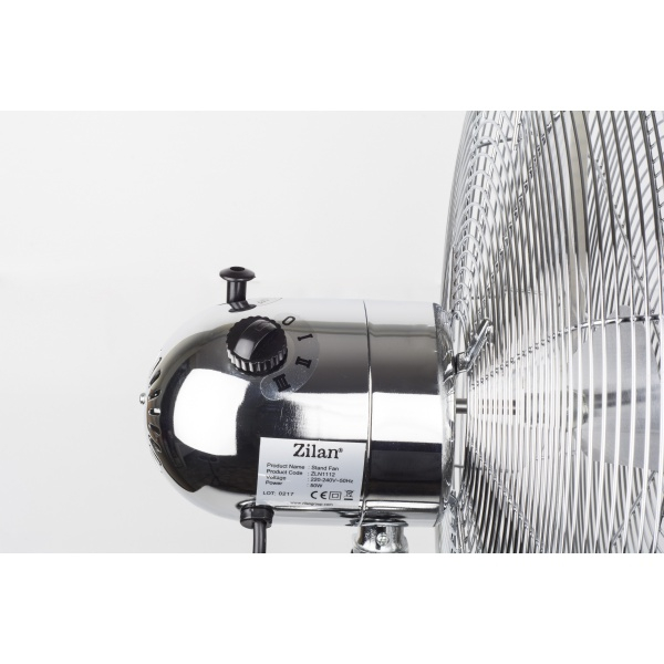 Ventilator inox cu picior (E 785), Putere 50 W, cu 3 trepte de viteza, oscilatie automata, debit 6000mc/h, maner pentru transport facil, 4 pozitii de ajustare pe verticala, Inaltime reglabila 88-120 c [2]