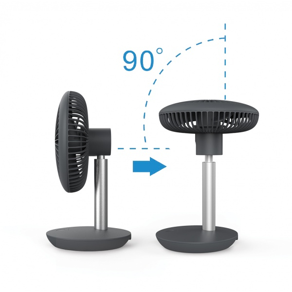 Ventilator portabil reincarcabil (E 788), Gri incarcare USB, Putere 5W, Diametru 18 cm, 4 viteze reglabil pe vertical, [4]
