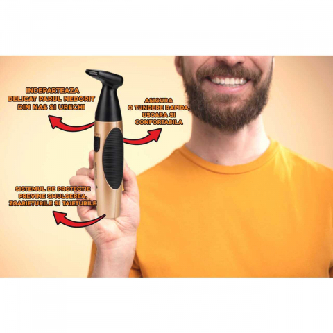 Aparat electric 2 in 1 reincarcabil (HB 36) pentru tuns par din nas si urechi [2]