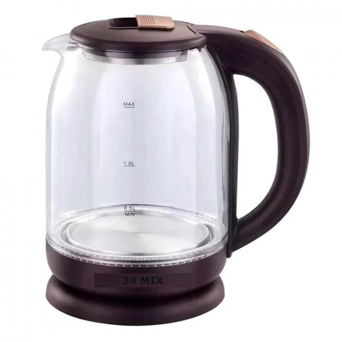 Accesorii Bucatarie si Ustensile - Fierbator apa (HB 11), 1500 W, capacitate 2L, oprire automata, vas din sticla, suport rotativ