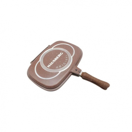 Bucatarie - Tigaie Dubla Grill (EHB 13), interior antiaderent, 36 cm, marmura, Maro