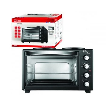 Cuptor electric cu plita Zilan (E 332), Negru capacitate mare 35 Litri, 1600W, Timer, Gratar, Tava inclusa, [3]