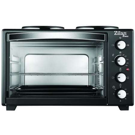 Cuptor electric cu plita Zilan (E 332), Negru capacitate mare 35 Litri, 1600W, Timer, Gratar, Tava inclusa, [2]