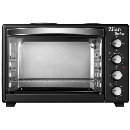 Cuptor electric cu plita Zilan (E 333), Negru capacitate mare 45 Litri, 1600W, Timer, Gratar, Tava inclusa [2]