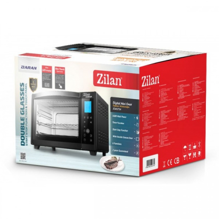 Cuptor electric digital (E 335) ,NEGRU Capacitate 28L, Putere 1600W, Geam dublu, Temporizator 180 min, Temperatura maxima 230 grade celsius, [5]