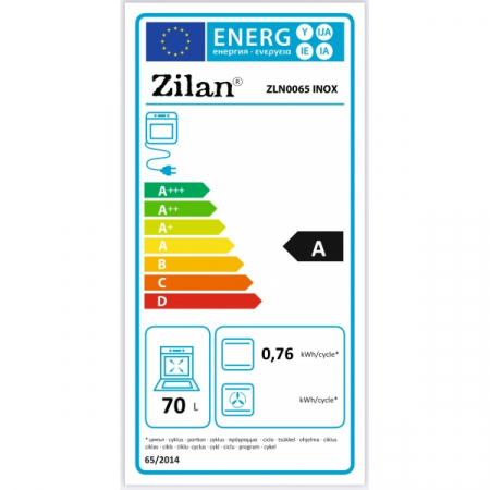 Cuptor incorporabil (E 341), Electric, 2200W, Timer 90 min, 70 l, Clasa A, Inox [2]
