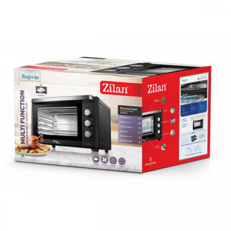 Cuptor electric Zilan (E 349) Rozerin, 2000 W, 45 Litri, Temperatura Reglabila, Geam Duble, Negru [13]