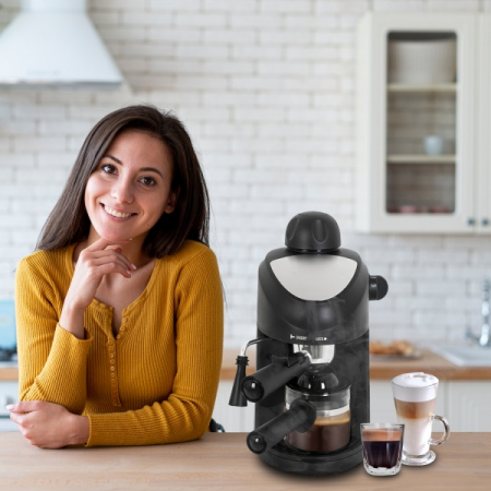 Espressor manual (E 359), Negru Dispozitiv spumare, Sistem cappuccino, Putere 800W, [4]