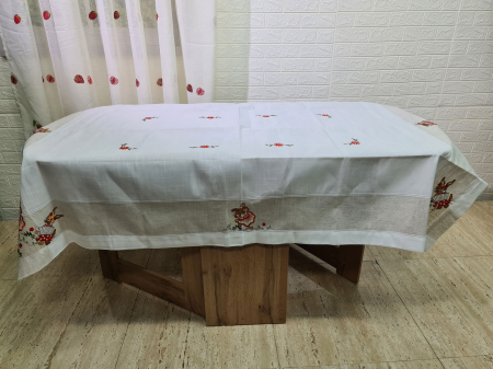 Fete de masa - Fata de masa brodata pentru Paste (FM 304) 150x220 cm (12 persoane)