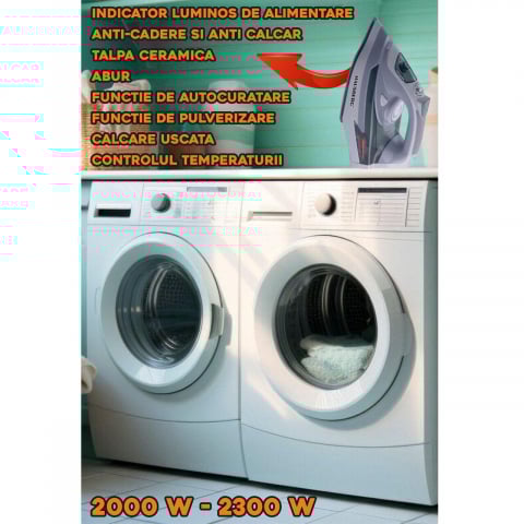Fier de calcat cu talpa din ceramica (HB 42) , 2000-2300 W, 400 ml [2]