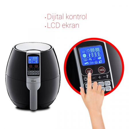 Friteuza Air Fryer Digital (E 404), Negru 1500 W, Capacitate 3,5 l, Timer 30 min, [5]