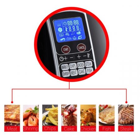 Friteuza Air Fryer Digital (E 404), Negru 1500 W, Capacitate 3,5 l, Timer 30 min, [6]
