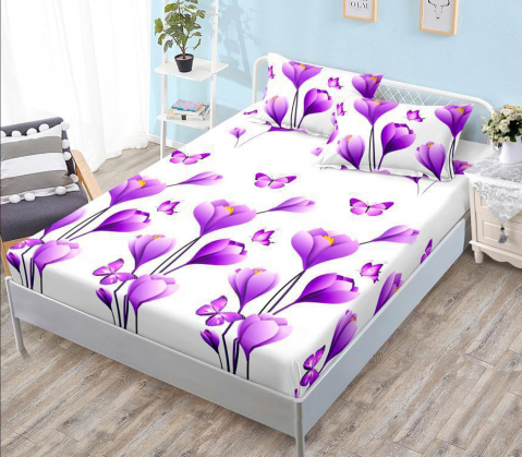 Huse pat - Husa saltea cu elastic din Finet, pat dublu (HPF 238) cu doua fete de perna