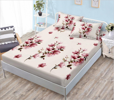 Huse de Pat Finet - Husa saltea cu elastic din Finet, pat dublu (HPF 241) cu doua fete de perna