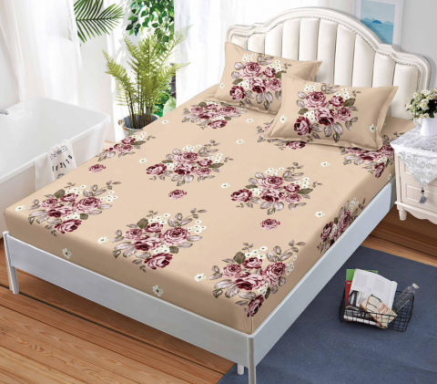 Huse de Pat Finet - Husa saltea cu elastic din Finet, pat dublu (HPF 242) cu doua fete de perna