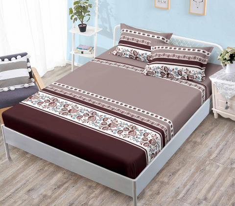Huse de Pat Finet - Husa saltea cu elastic din Finet, pat dublu (HPF 248) cu doua fete de perna