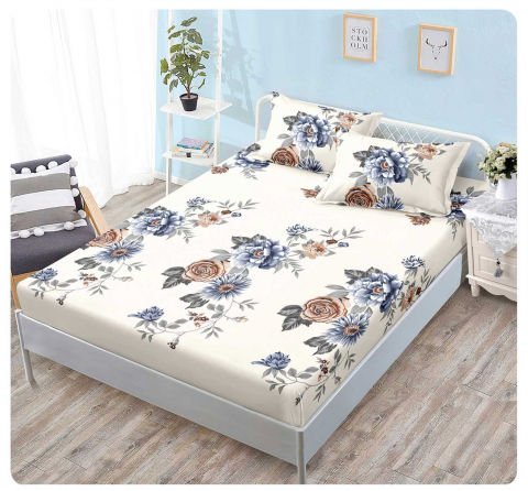 Huse pat - Husa saltea cu elastic din Finet, pat dublu (HPF 302) cu doua fete de perna