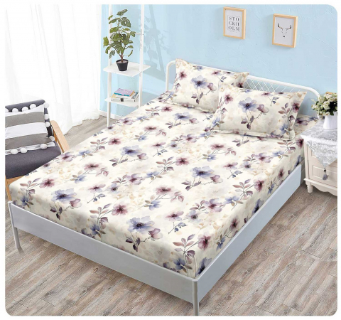 Huse pat - Husa saltea cu elastic din Finet, pat dublu (HPF 307) cu doua fete de perna