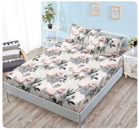 Huse pat - Husa saltea cu elastic din Finet, pat dublu (HPF 308) cu doua fete de perna