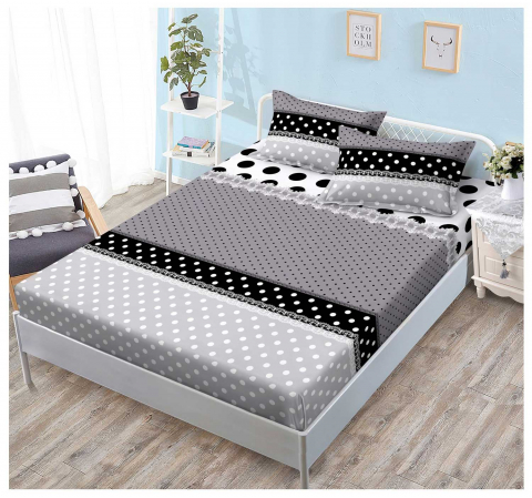 Huse de Pat Finet - Husa saltea cu elastic din Finet, pat dublu (HPF 312) cu doua fete de perna