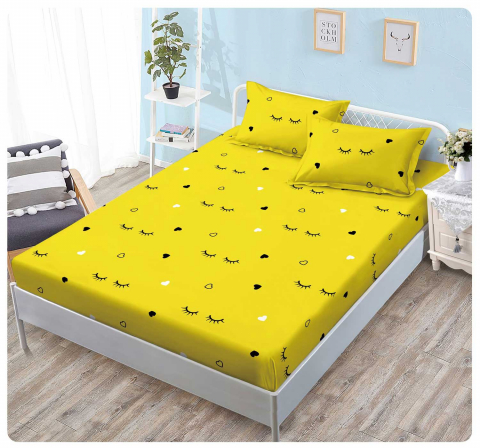 Huse de Pat Finet - Husa saltea cu elastic din Finet, pat dublu (HPF 313) cu doua fete de perna