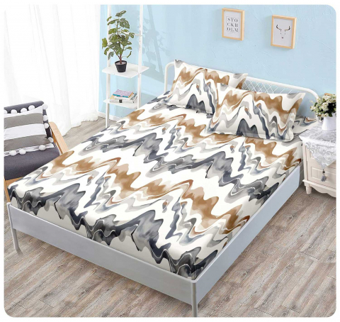 Huse pat - Husa saltea cu elastic din Finet, pat dublu (HPF 321) cu doua fete de perna